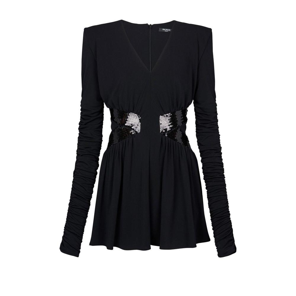 Balmain - Sequin-embellished V-neck Mini Dress - FR 38